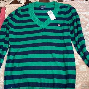 Ralph Lauren stripe sweater. NWT. XL.